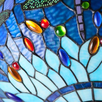 Endon 64075 - Luster na reťazi Tiffany DRAGONFLY 3xE27/60W/230V pr. 41 cm