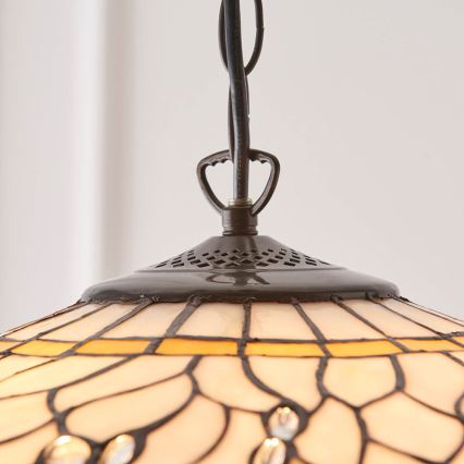 Endon 64079 - Závesný luster na reťazi Tiffany DRAGONFLY, 3×E27/60 W/230 V, priemer 50 cm
