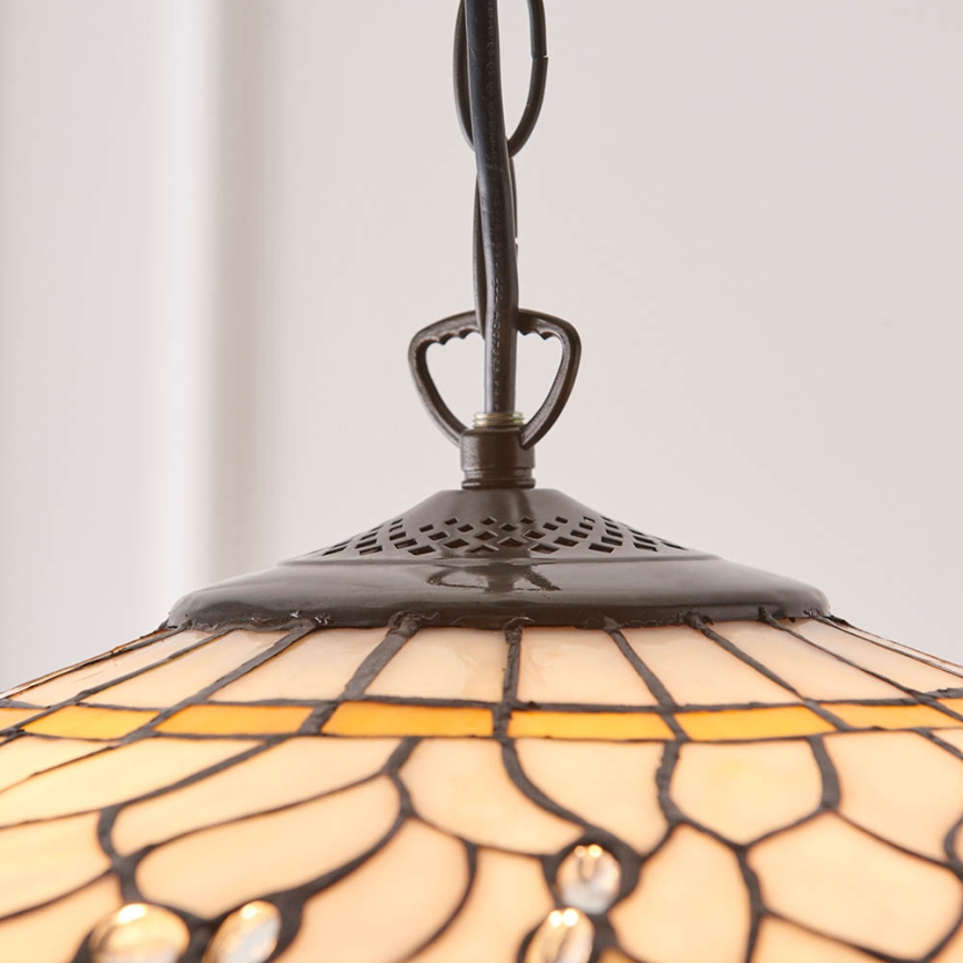 Endon 64079 - Závesný luster na reťazi Tiffany DRAGONFLY, 3×E27/60 W/230 V, priemer 50 cm