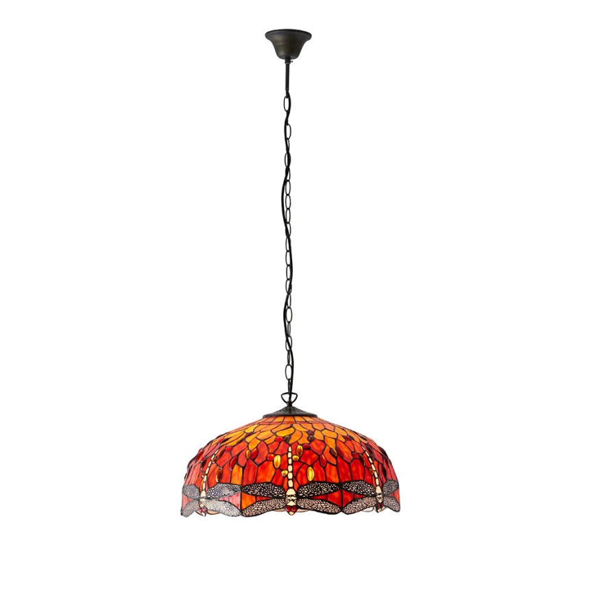 Endon 64082 - Luster na reťazi Tiffany DRAGONFLY 3xE27/60W/230V priemer 50 cm
