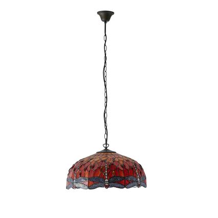 Endon 64082 - Luster na reťazi Tiffany DRAGONFLY 3xE27/60W/230V priemer 50 cm