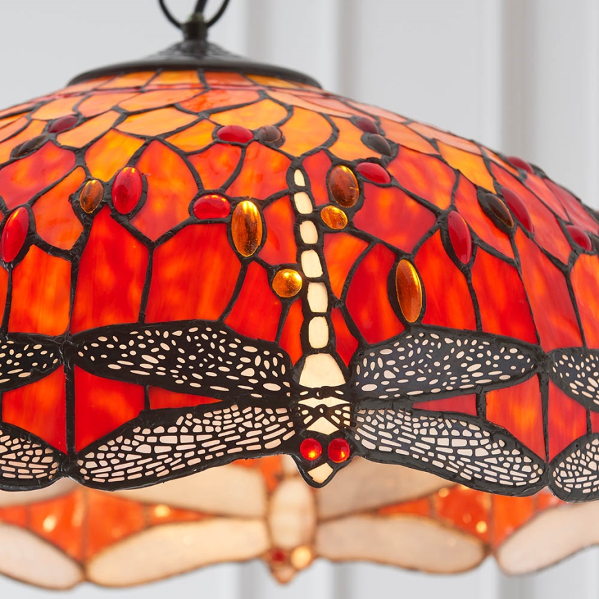 Endon 64082 - Luster na reťazi Tiffany DRAGONFLY 3xE27/60W/230V priemer 50 cm