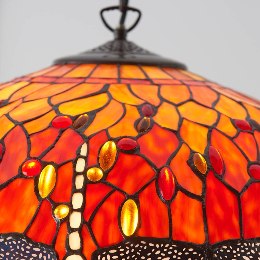 Endon 64082 - Luster na reťazi Tiffany DRAGONFLY 3xE27/60W/230V priemer 50 cm