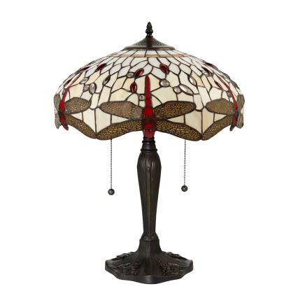 Endon 64085 - Stolná lampa Tiffany DRAGONFLY 2xE27/60W/230V pr. 41 cm