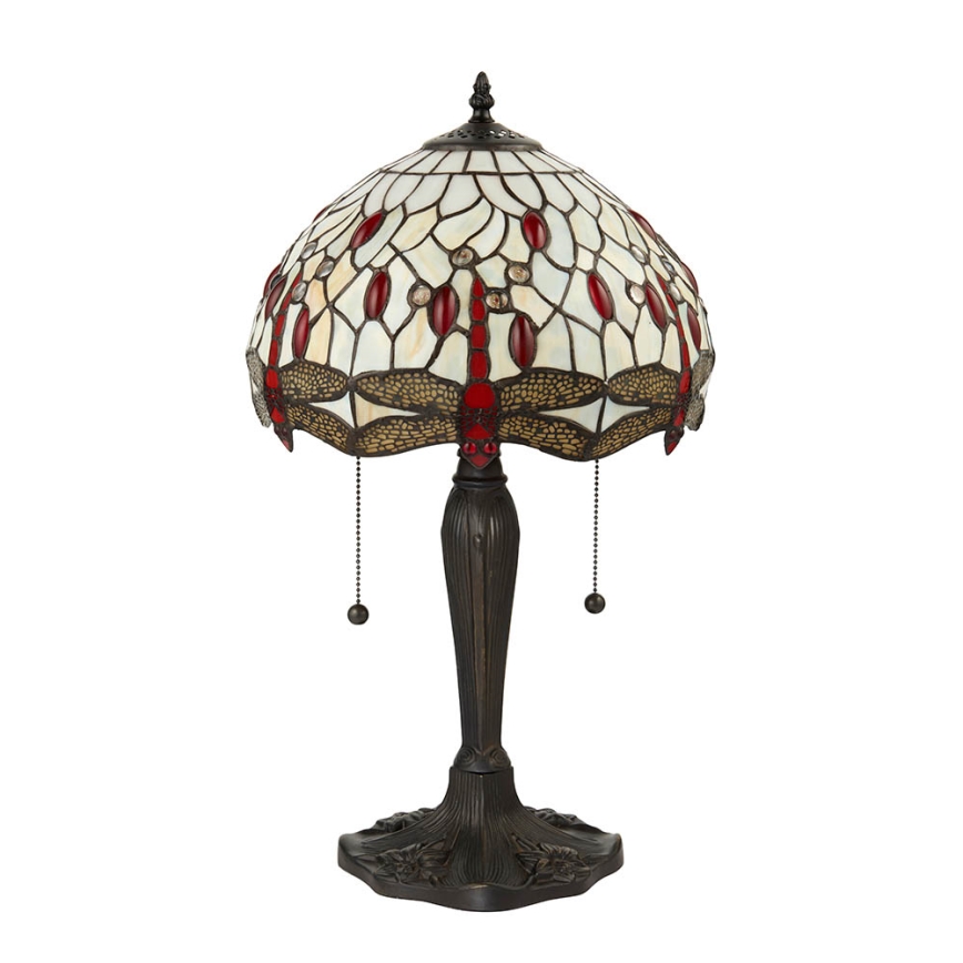 Endon 64086 - Stolná lampa Tiffany DRAGONFLY 2xE27/60W/230V priemer 30 cm