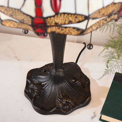 Endon 64086 - Stolná lampa Tiffany DRAGONFLY 2xE27/60W/230V priemer 30 cm