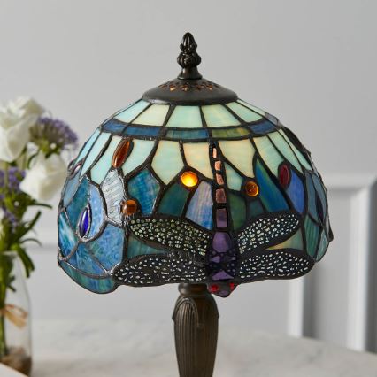 Endon 64088 - Stolná lampa Tiffany DRAGONFLY 1xE14/40W/230V priemer 20 cm