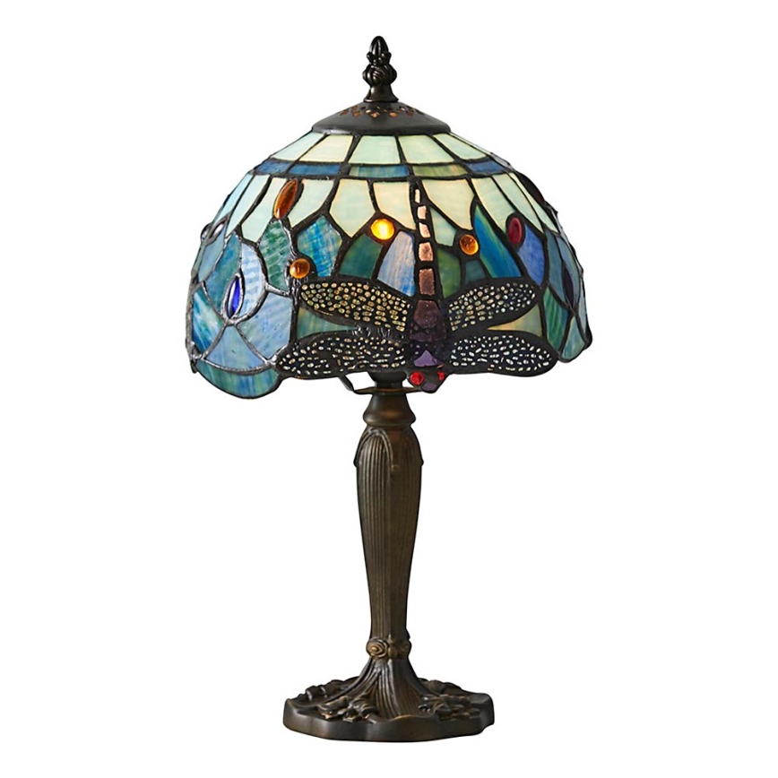 Endon 64088 - Stolná lampa Tiffany DRAGONFLY 1xE14/7W/230V priemer 20 cm
