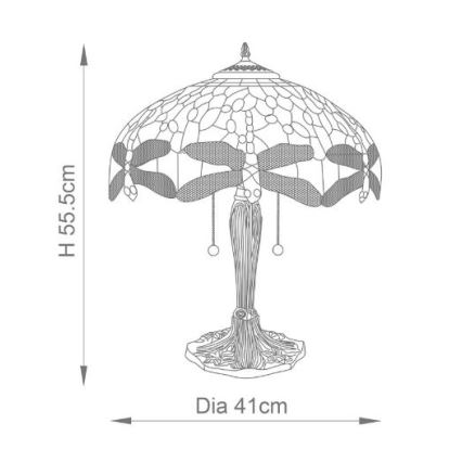 Endon 64089 - Stolná lampa DRAGONFLY 2xE27/60W/230V pr. 41 cm