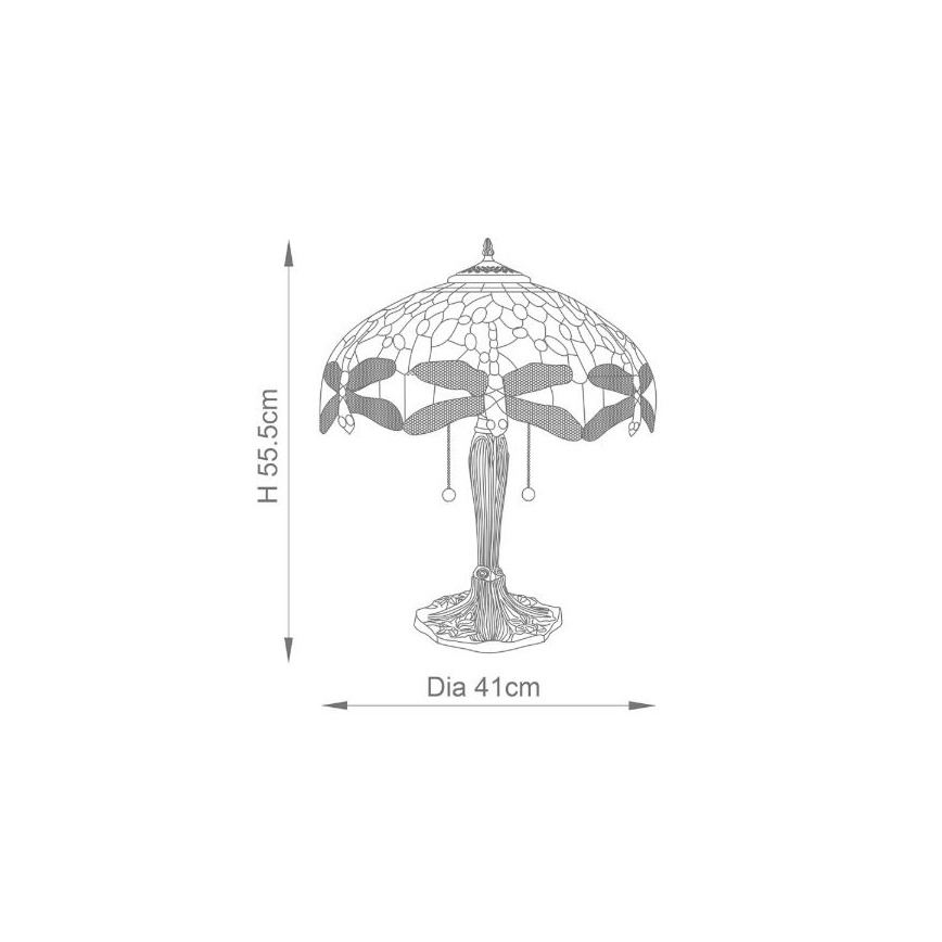 Endon 64089 - Stolná lampa DRAGONFLY 2xE27/60W/230V pr. 41 cm