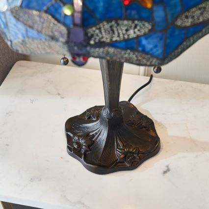 Endon 64089 - Stolná lampa Tiffany DRAGONFLY 2xE27/60W/230V priemer 41 cm