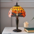 Endon 64091 - Stolová lampa Tiffany DRAGONFLY 1xE14/7W/230V priemer 20 cm