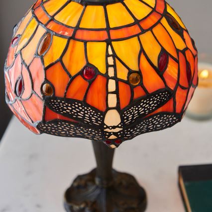 Endon 64091 - Stolová lampa Tiffany DRAGONFLY 1xE14/7W/230V priemer 20 cm