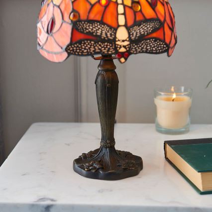 Endon 64091 - Stolová lampa Tiffany DRAGONFLY 1xE14/7W/230V priemer 20 cm