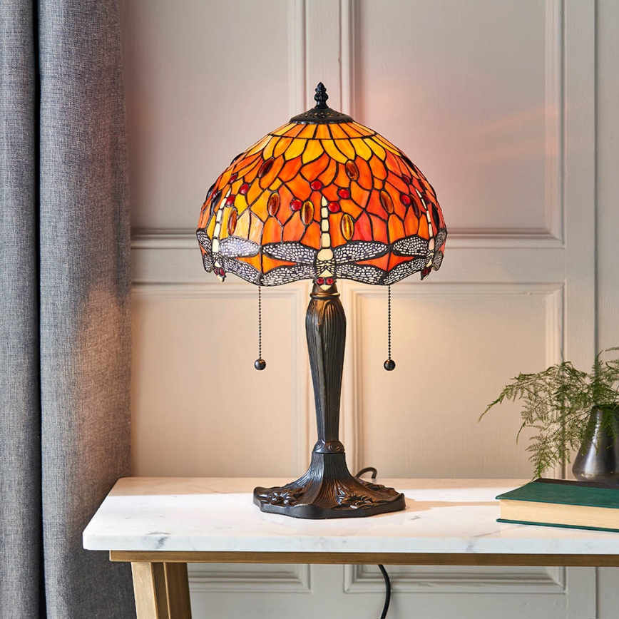 Endon 64092 - Stolná lampa DRAGONFLY 2×E27/60 W/230 V Ø 30 cm