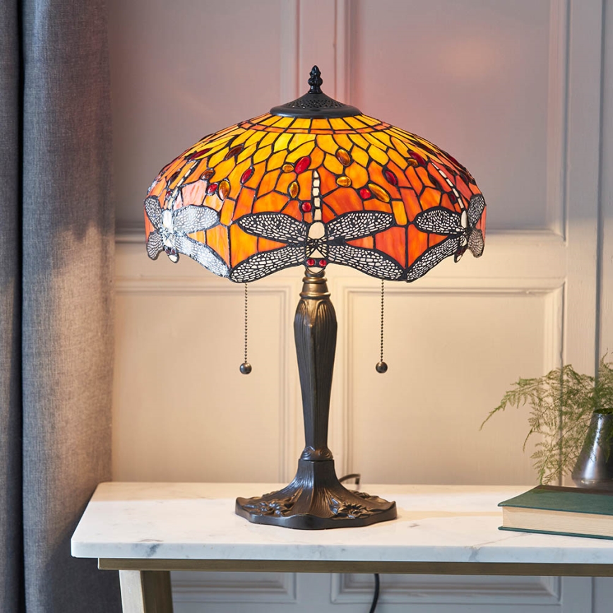 Endon 64093 - Stolná lampa DRAGONFLY 2xE27/60W/230V priemer 41 cm