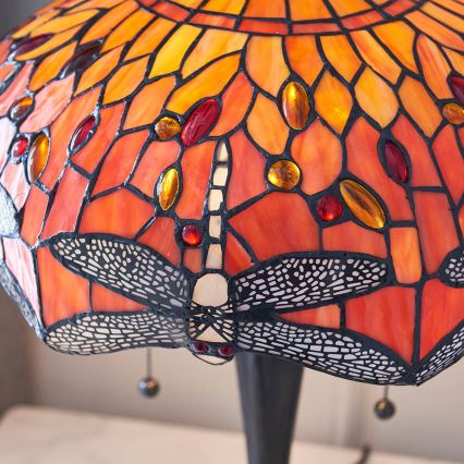 Endon 64093 - Stolová lampa Tiffany DRAGONFLY 2xE27/60W/230V priemer 41 cm