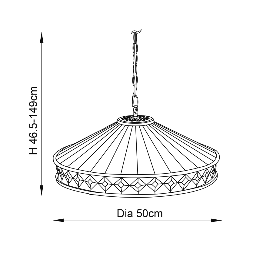 Endon 64147 - Luster na reťazi FARGO 1xE27/60W/230V pr. 50 cm