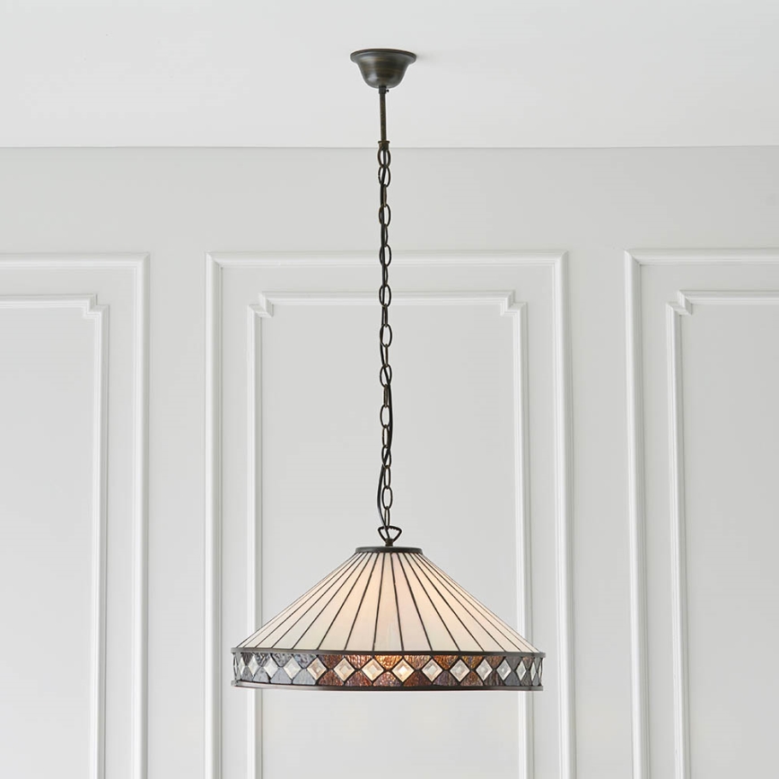 Endon 64147 - Závesný luster na reťazi Tiffany FARGO 1xE27/60W/230V priemer 50 cm