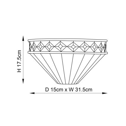 Endon 64149 - Nástenné svietidlo Tiffany FARGO 1xE14/40W/230V