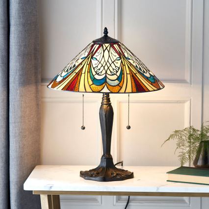 Endon 64163 - Stolová lampa HECTOR 2xE27/60W/230V priemer 40 cm