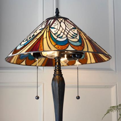 Endon 64163 - Stolová lampa HECTOR 2xE27/60W/230V priemer 40 cm