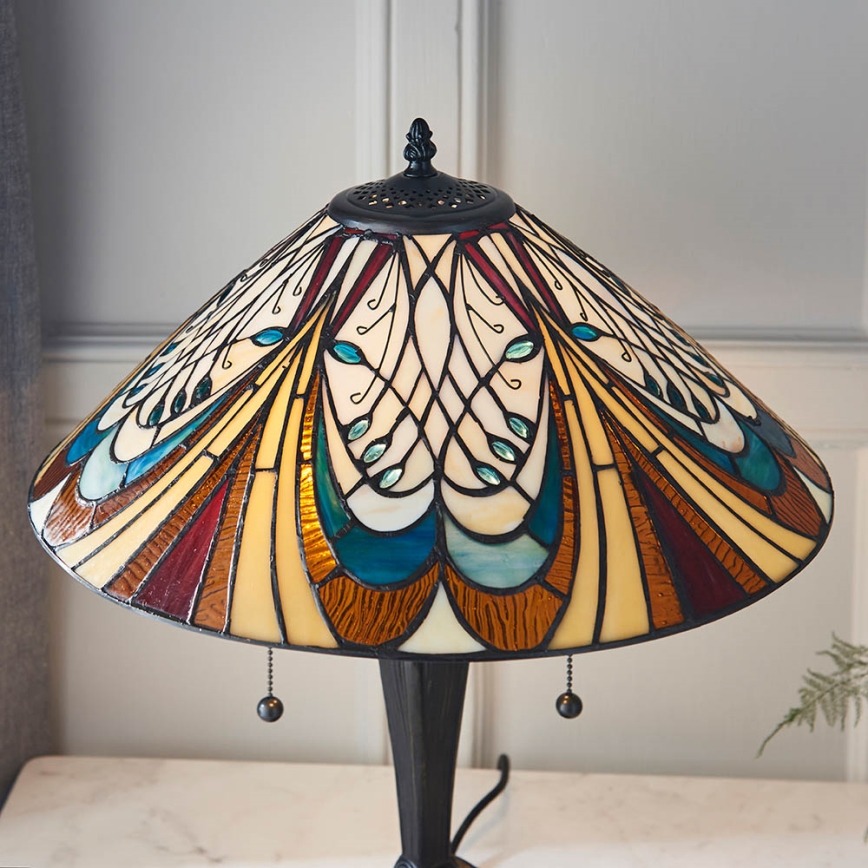 Endon 64163 - Stolová lampa HECTOR 2xE27/60W/230V priemer 40 cm