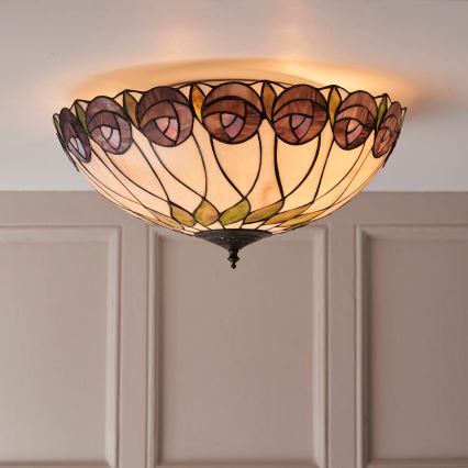 Endon 64173 - Stropné svietidlo Tiffany HUTCHINSON 2xE27/60W/230V, priemer 50 cm
