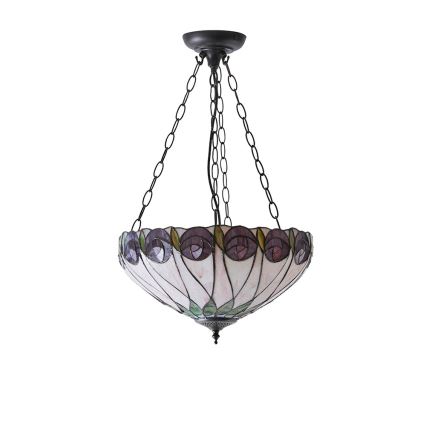 Endon 64175 - Luster na reťazi Tiffany HUTCHINSON 3xE27/60W/230V priemer 40 cm