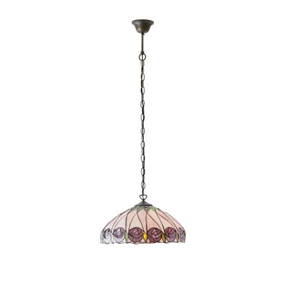 Endon 64176 - Luster na reťazi Tiffany HUTCHINSON 1xE27/60W/230V pr. 40 cm