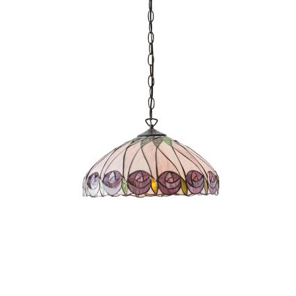 Endon 64176 - Luster na reťazi Tiffany HUTCHINSON 1xE27/60W/230V pr. 40 cm
