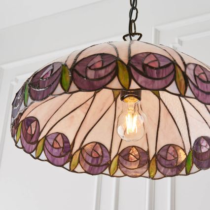 Endon 64176 - Luster na reťazi Tiffany HUTCHINSON 1xE27/60W/230V pr. 40 cm