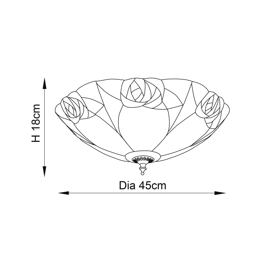 Endon 64182 - Stropné svietidlo Tiffany INGRAM 2xE27/60W/230V priemer 45 cm