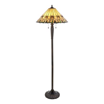 Endon 64192 - Stojacia lampa Tiffany JAMELIA 2×E27/60W/230V Ø 50 cm