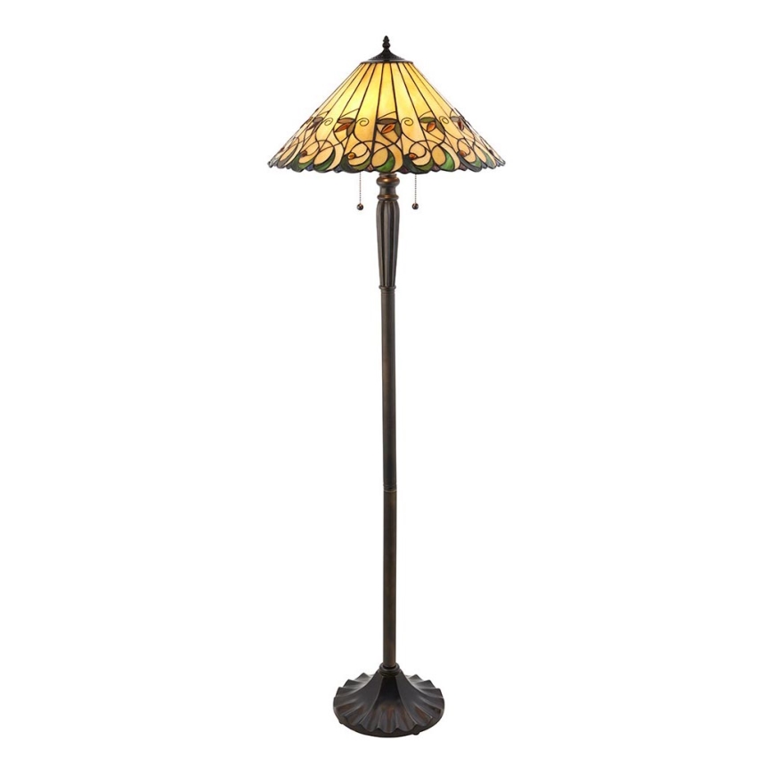 Endon 64192 - Stojacia lampa Tiffany JAMELIA 2×E27/60W/230V Ø 50 cm