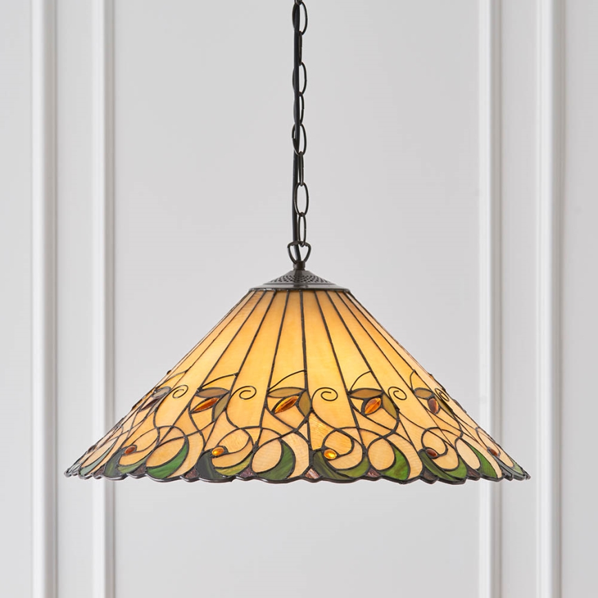 Endon 64194 - Luster na reťazi Tiffany JAMELIA 3xE27/60W/230V, priemer 50 cm