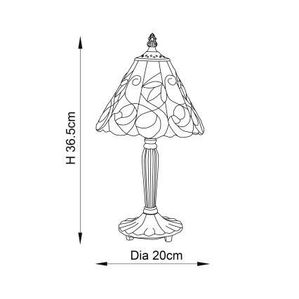 Endon 64196 - Stolná lampa Tiffany JAMELIA 1xE14/40W/230V pr. 20 cm