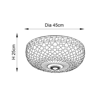 Endon 64276 - Stropné svietidlo MILLE FEUX 2xE27/60W/230V pr. 45 cm
