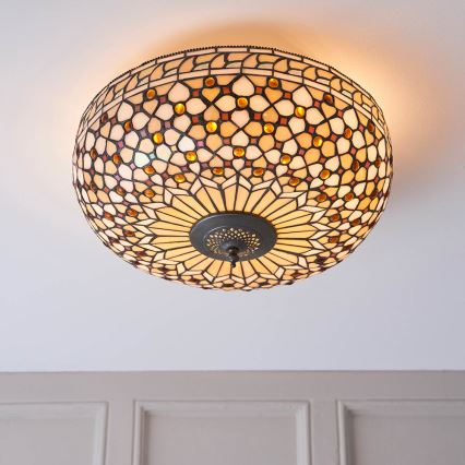 Endon 64276 - Stropné svietidlo Tiffany MILLE FEUX 2xE27/60W/230V priemer 45 cm