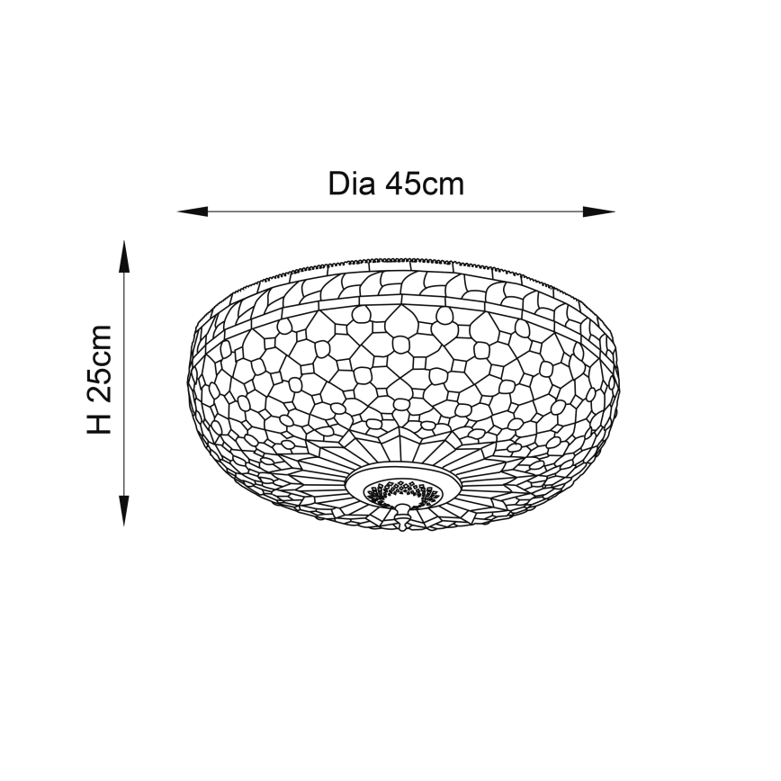 Endon 64276 - Stropné svietidlo Tiffany MILLE FEUX 2xE27/60W/230V priemer 45 cm