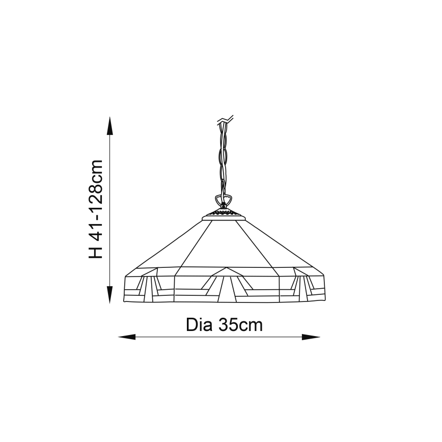 Endon 64285 - Luster na reťazi Tiffany NEVADA 1xE27/60W/230V Ø 35 cm