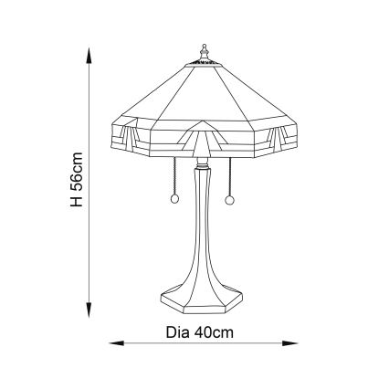 Endon 64286 - Stolná lampa Tiffany NEVADA 2xE27/60W/230V priemer 40 cm