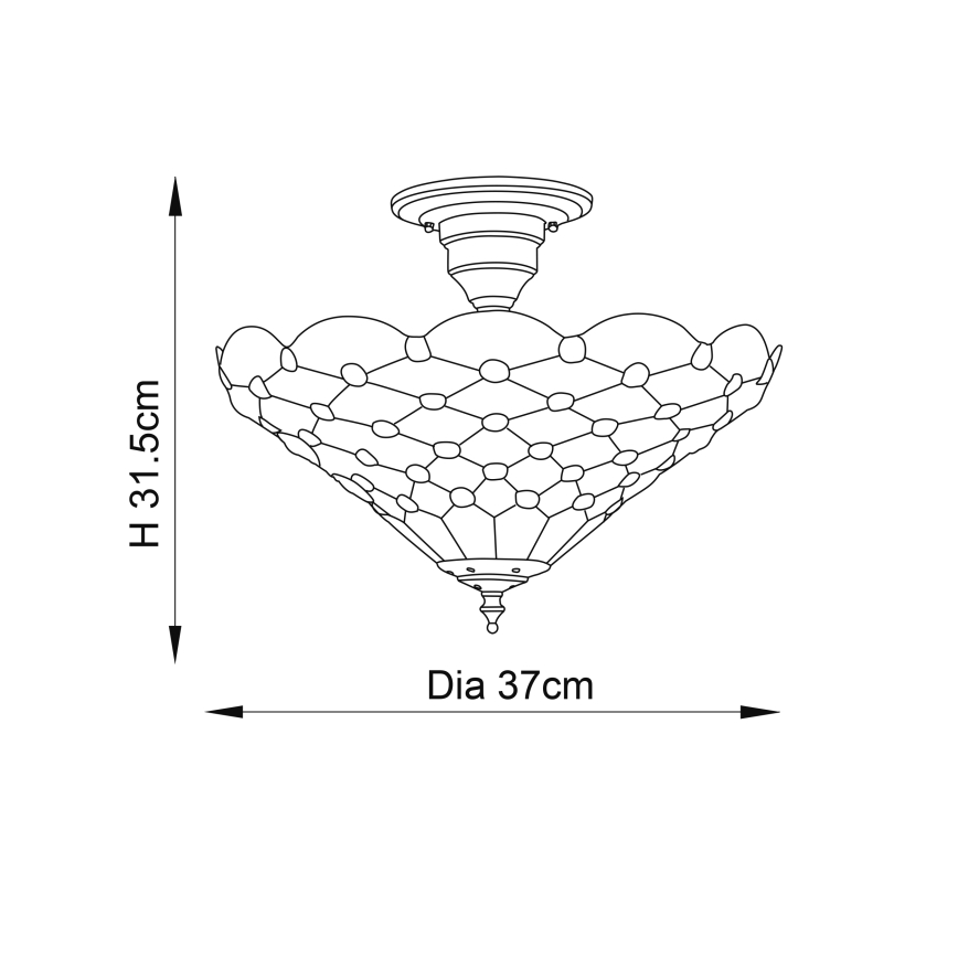 Endon 64300 - Prisadený luster Tiffany PEARL 3xE27/60W/230V pr. 37 cm