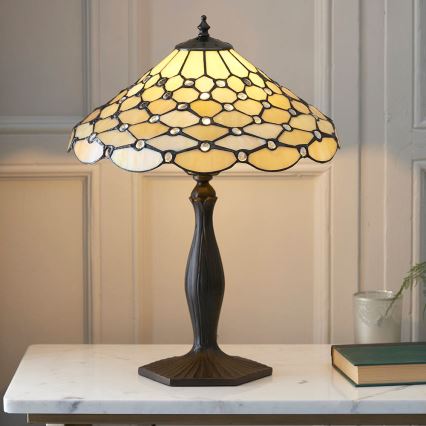 Endon 64301 - Stolná lampa Tiffany PEARL 1xE27/60W/230V Ø 37 cm