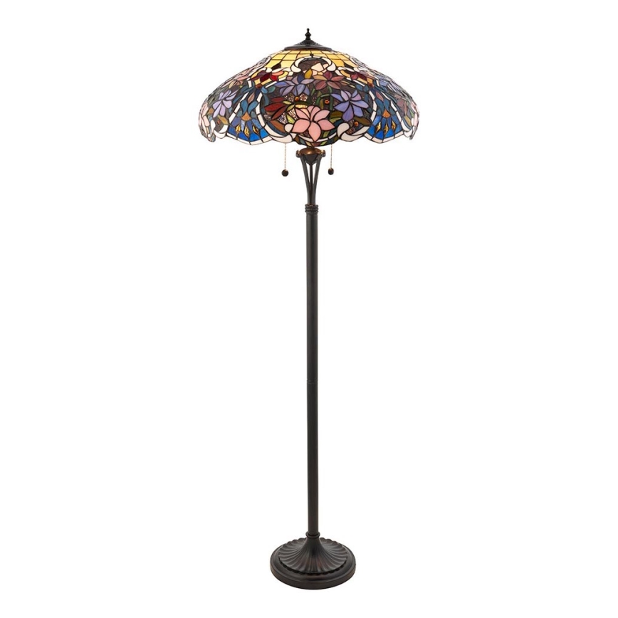 Endon 64323 - Stojacia lampa Tiffany SULLIVAN 2xE27/60W/230V priemer 56 cm