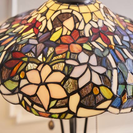 Endon 64326 - Stolná lampa Tiffany SULLIVAN 2xE27/60W/230V priemer 40 cm