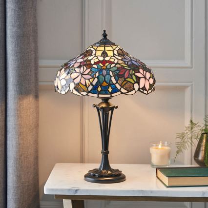 Endon 64327 - Stolová lampa Tiffany SULLIVAN 2xE14/40W/230V pr. 30 cm