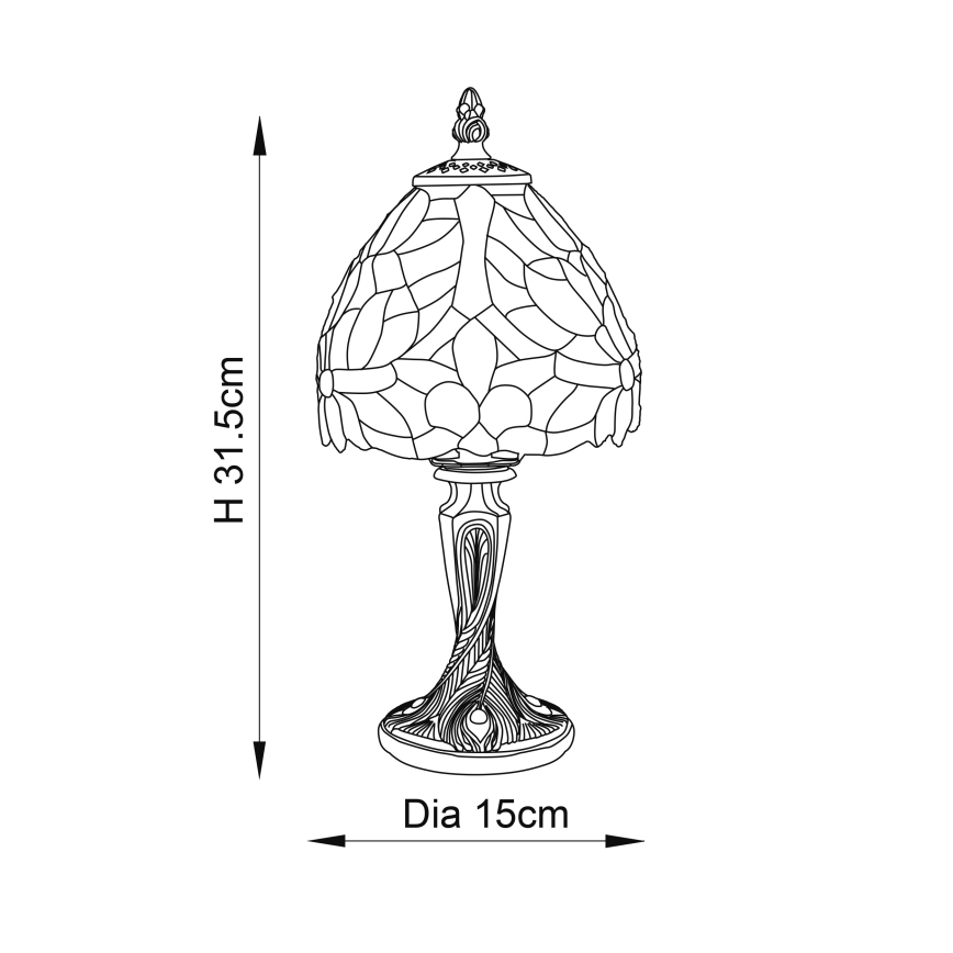 Endon 64331 - Stolová lampa Tiffany SYLVETTE 1xE14/40W/230V, priemer 15 cm