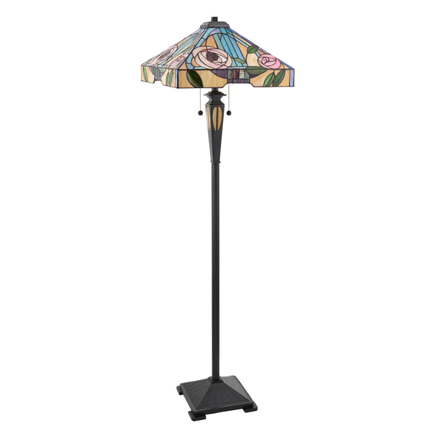 Endon 64383 - Stojacia lampa Tiffany WILLIOW 2xE27/60W/230V pr. 42,5 cm
