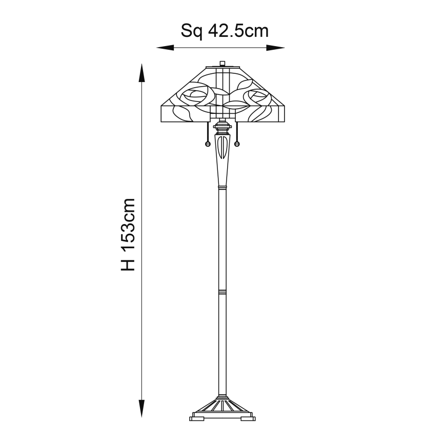 Endon 64383 - Stojacia lampa Tiffany WILLIOW 2xE27/60W/230V pr. 42,5 cm